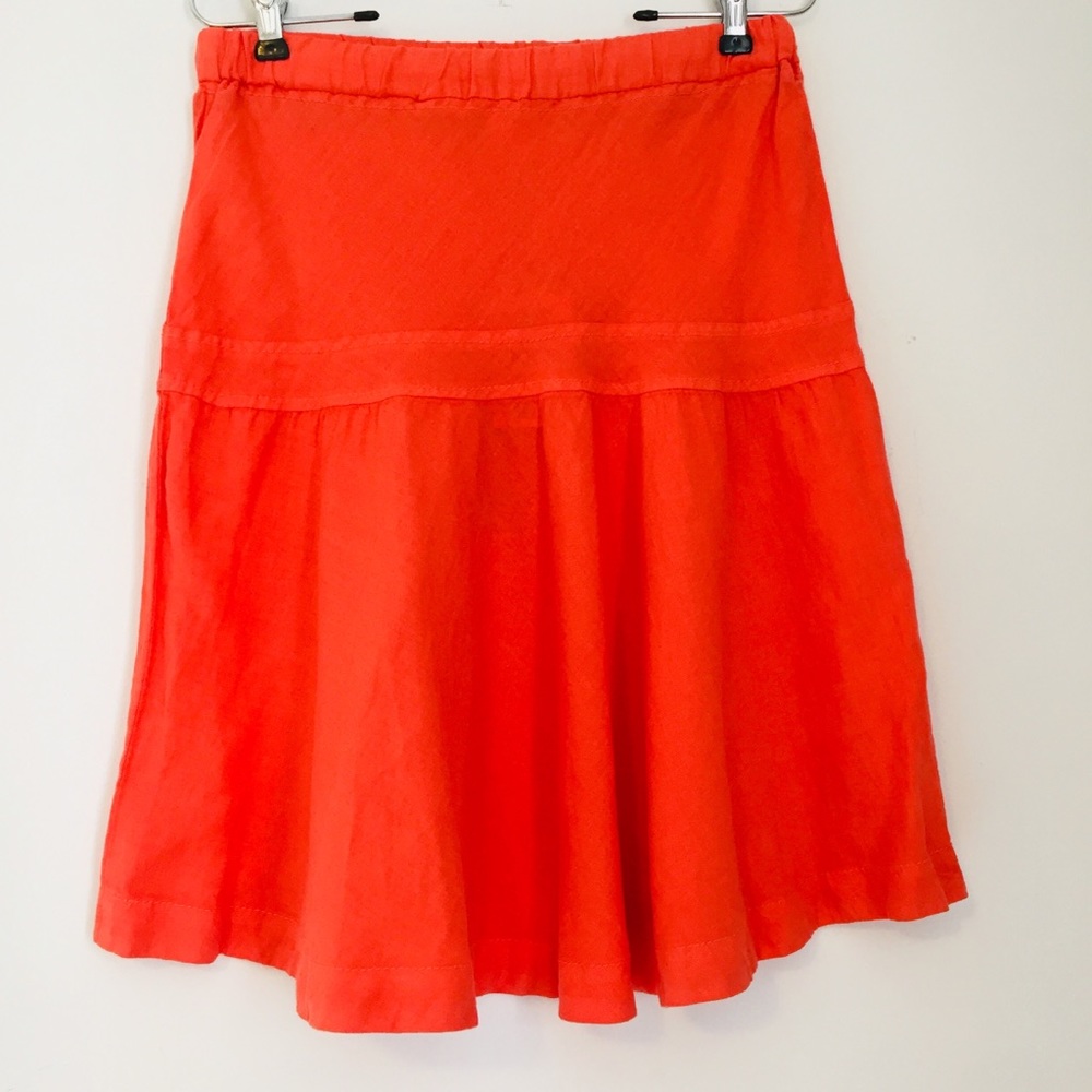 ANTHROPOLOGIE NWT Elevenses Orange Linen Skirt Size Small - Picture 4 of 8
